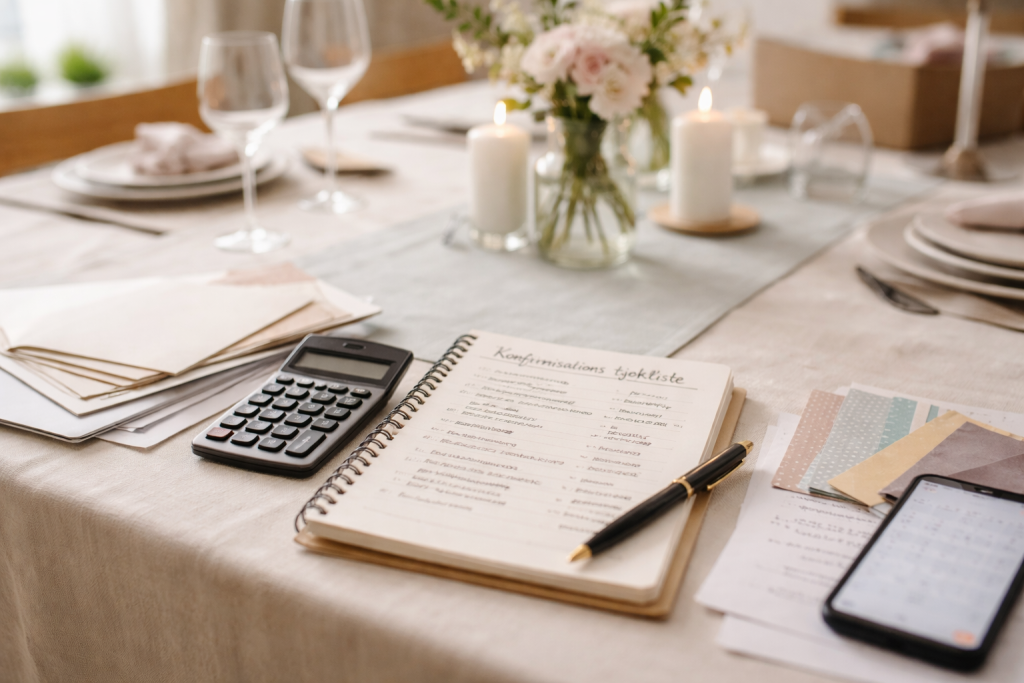Konfirmation: budget, plan, tjekliste og typiske udgifter